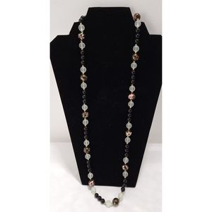 14. Vintage Pink Floral Cloissonne Round Beaded Necklace 1980s - 1990s